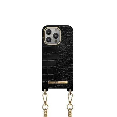 Ideal of Sweden Case for iPhone 14 Pro Max Neckless - Jet Black Croco